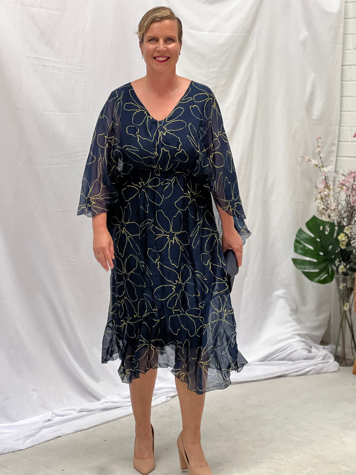 Micah Deep Blue Silk Dress