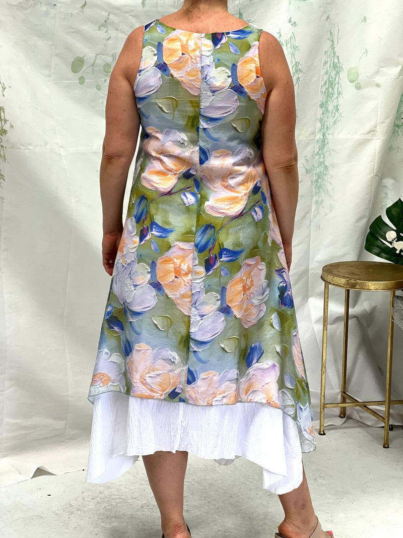 Mina Green Rose Layering Dress