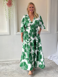 Modena Green Floral Dress