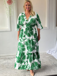 Modena Green Floral Dress