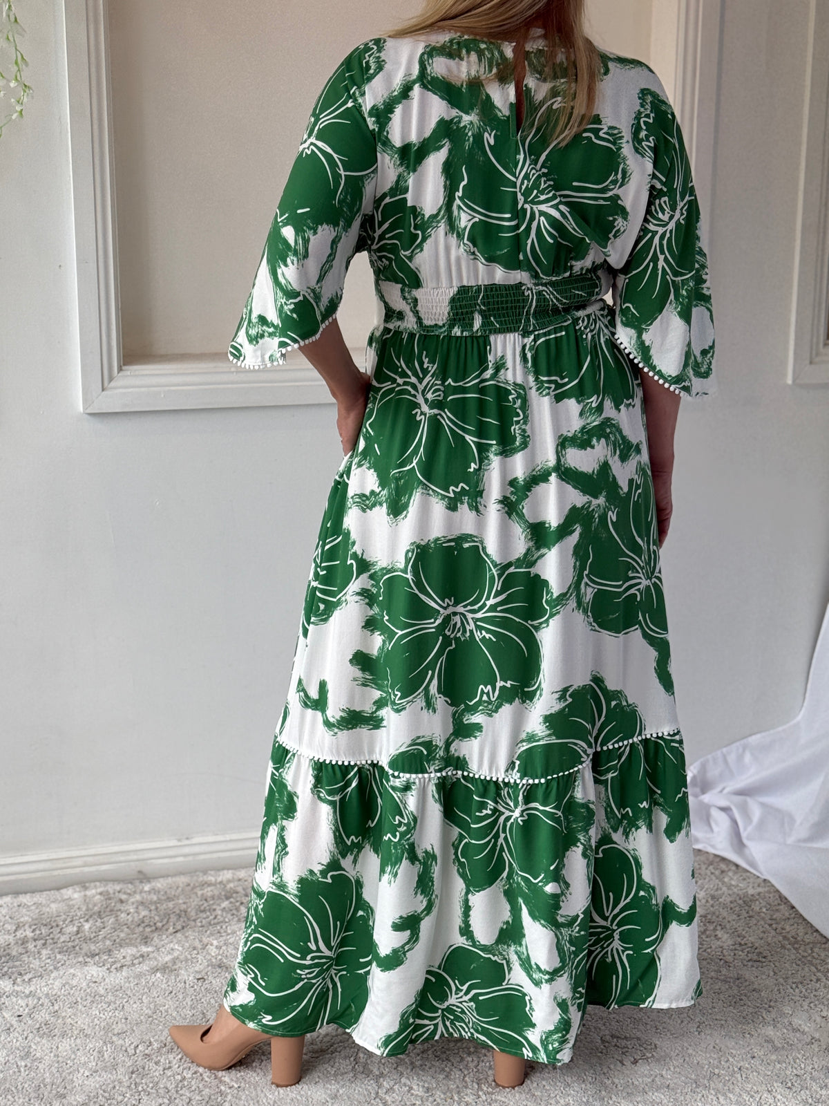 Modena Green Floral Dress