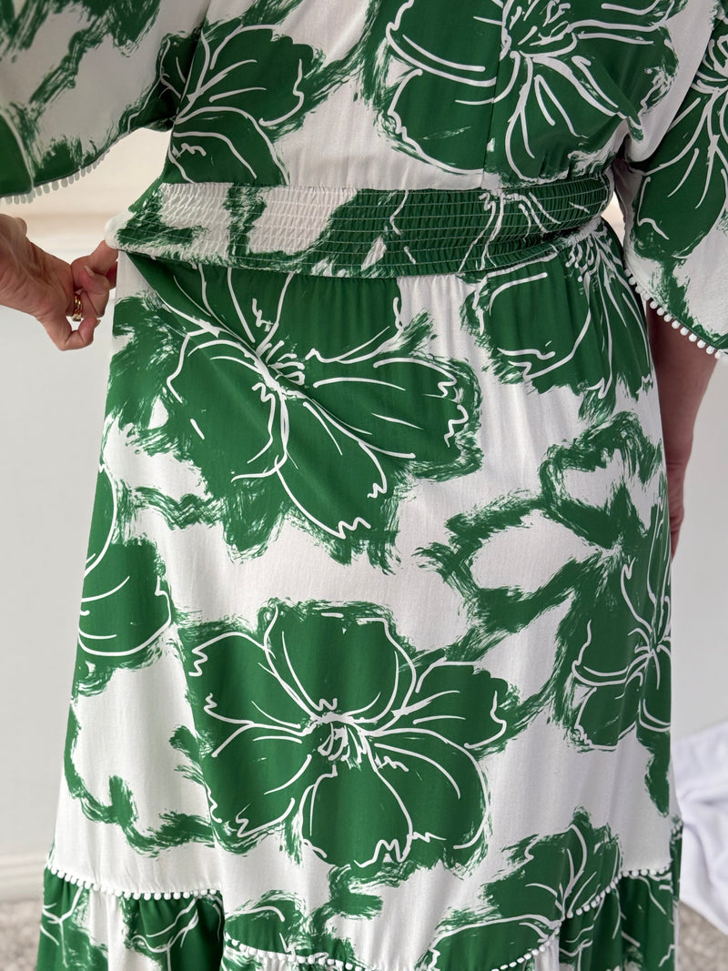 Modena Green Floral Dress