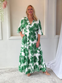 Modena Green Floral Dress