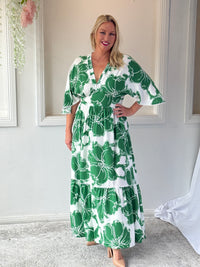 Modena Green Floral Dress