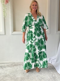 Modena Green Floral Dress