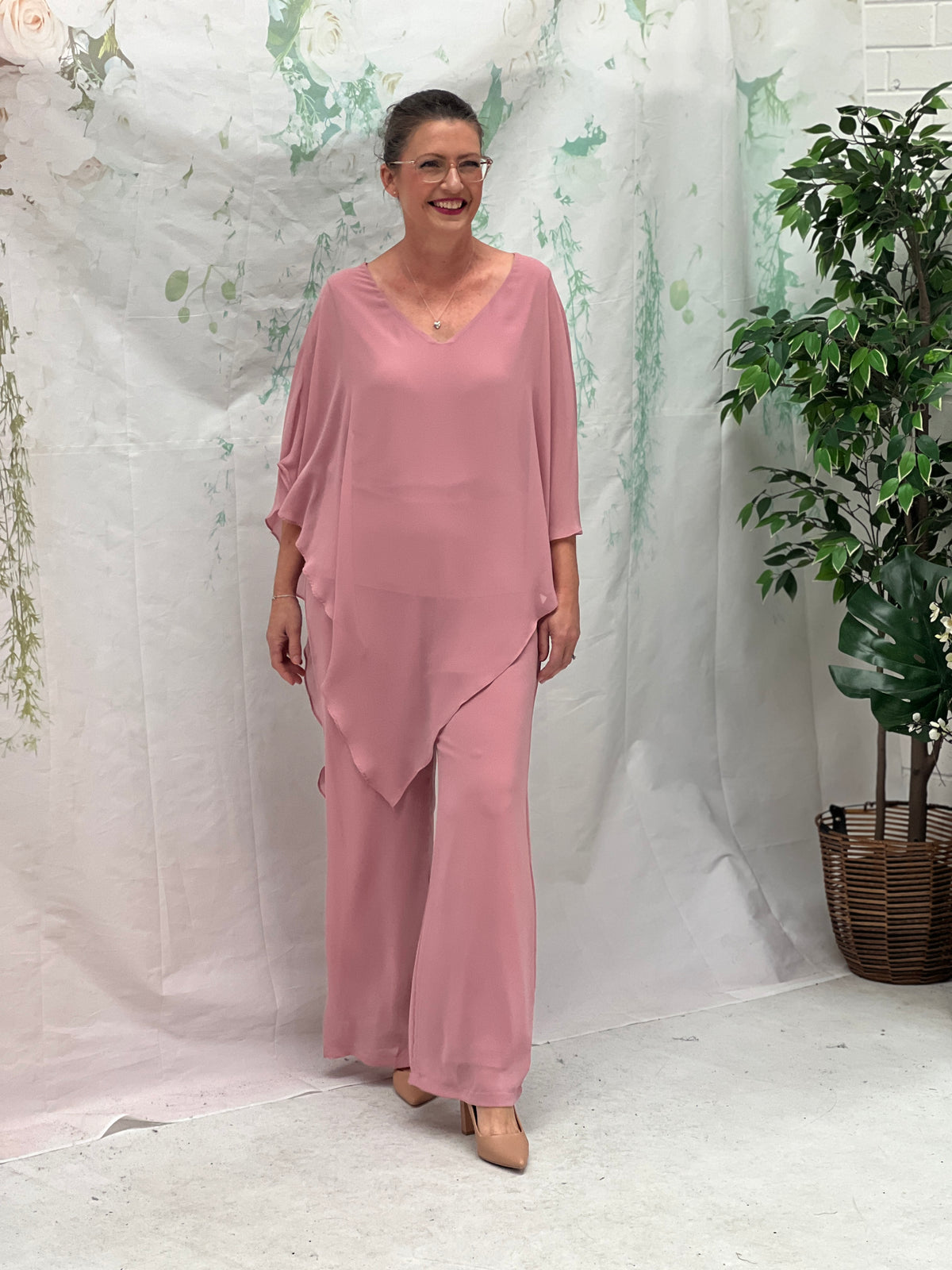 Faith Blush Chiffon Pants