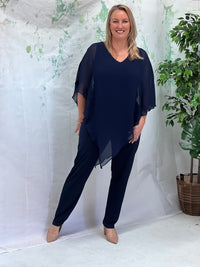 Nessa Navy Evening Top