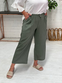 Niylah Khaki Linen Pants
