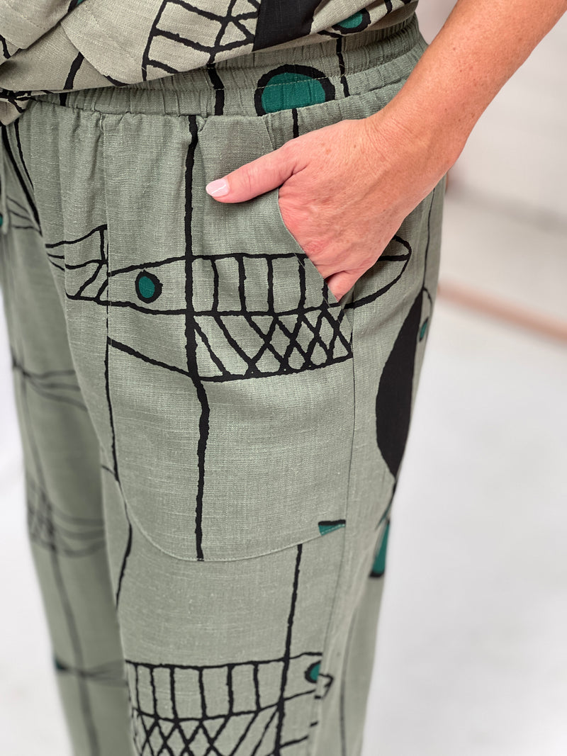 Niylah Fishbone Linen Pants