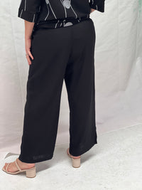 Niylah Black Linen Pants