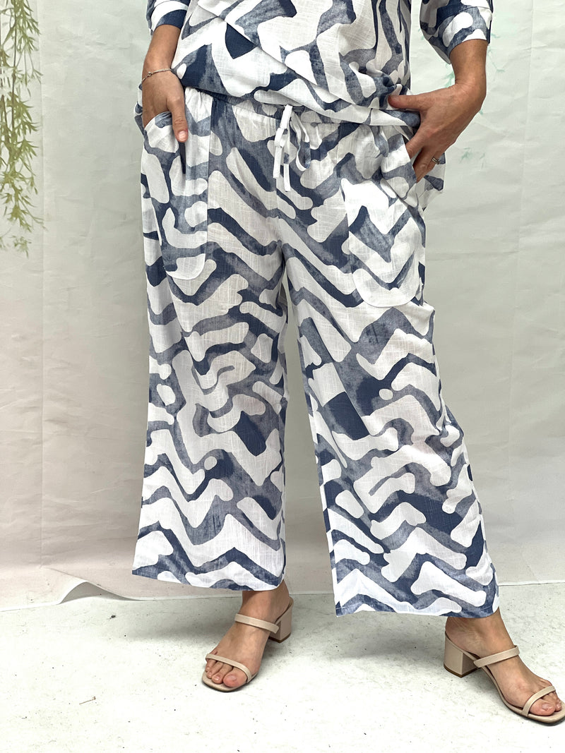 Niylah Ink White Linen Pants