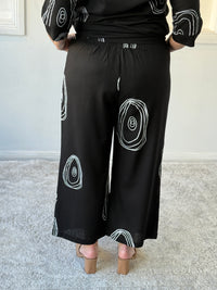 Niylah Swirl Black Linen Pants