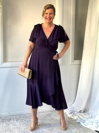 Obelle Plum Wrap Dress
