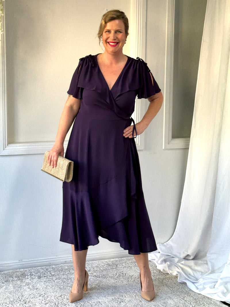 Obelle Plum Wrap Dress
