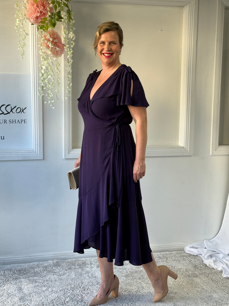 Obelle Plum Wrap Dress