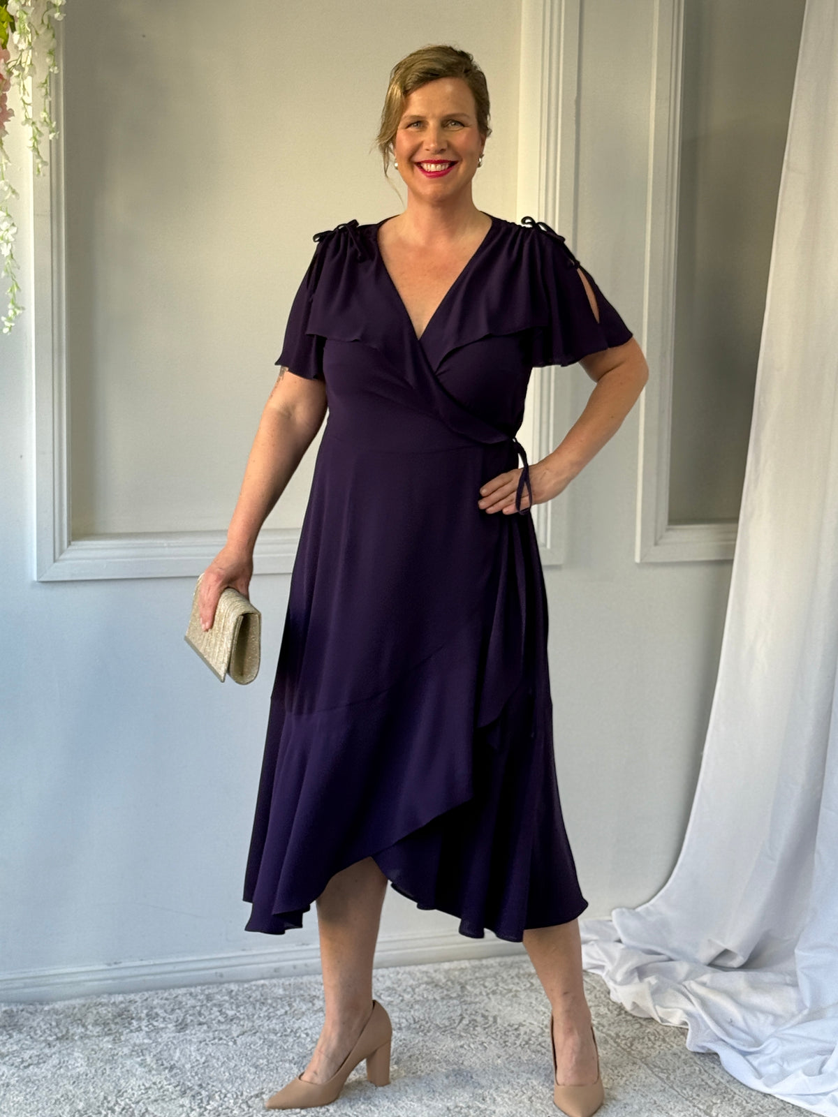 Obelle Plum Wrap Dress