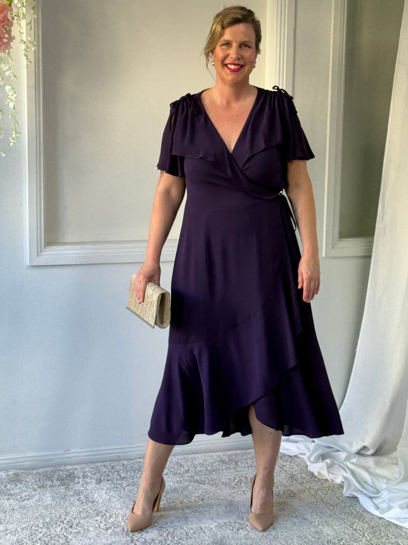 Obelle Plum Wrap Dress