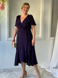 Obelle Plum Wrap Dress