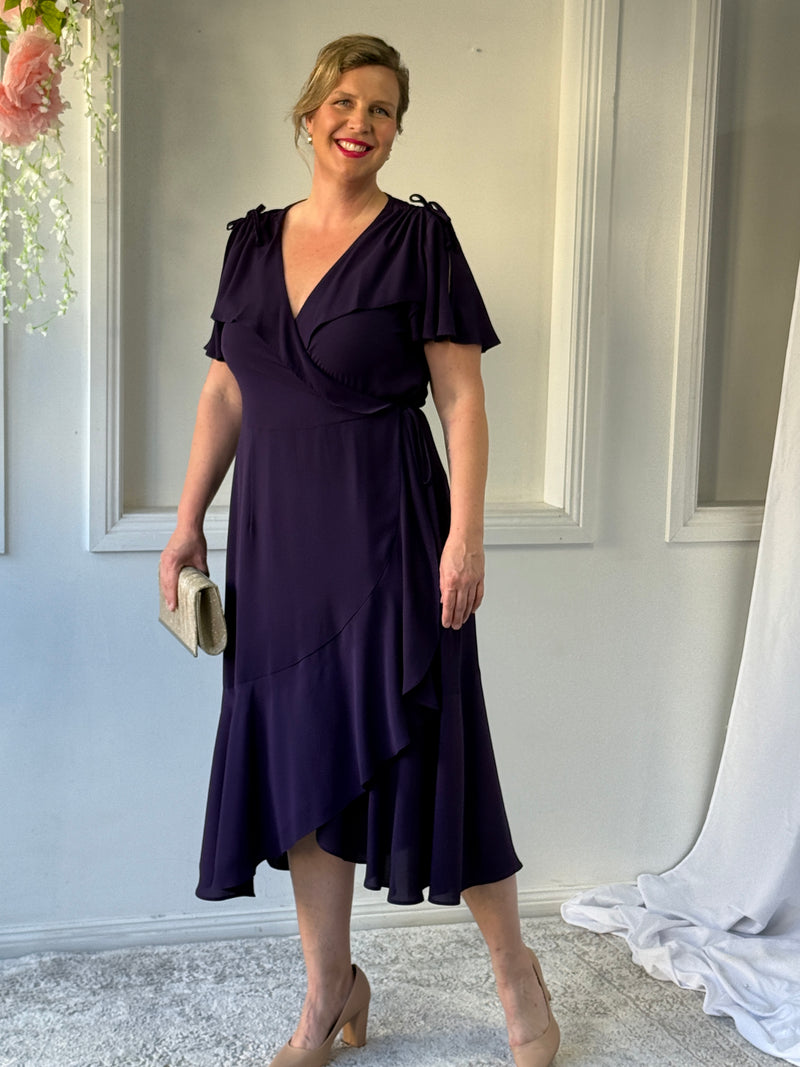 Obelle Plum Wrap Dress