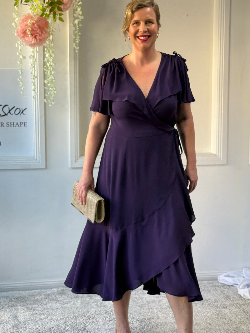 Obelle Plum Wrap Dress