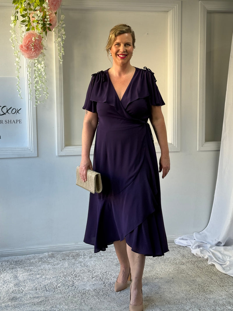 Obelle Plum Wrap Dress – Dressxox