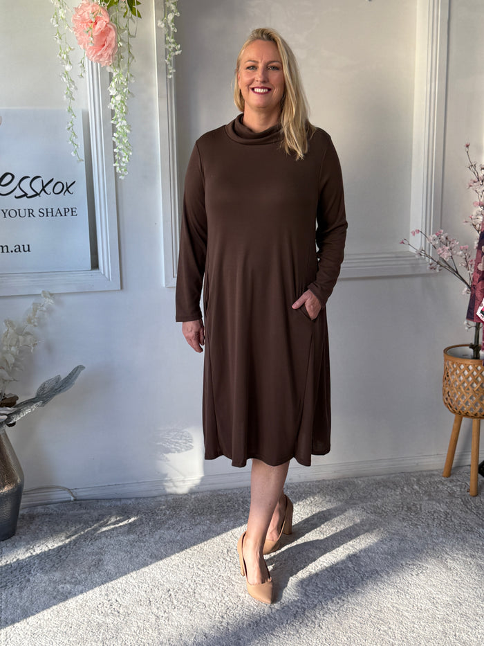 Octavia Chocolate Knit Dress