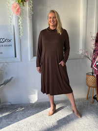Octavia Chocolate Knit Dress