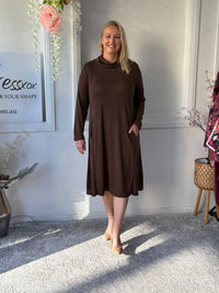 Octavia Chocolate Knit Dress