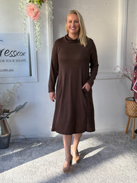 Octavia Chocolate Knit Dress
