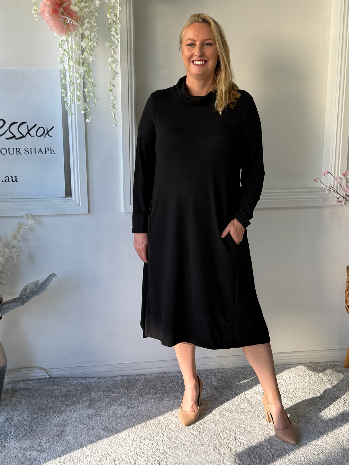 Octavia Black Knit Dress
