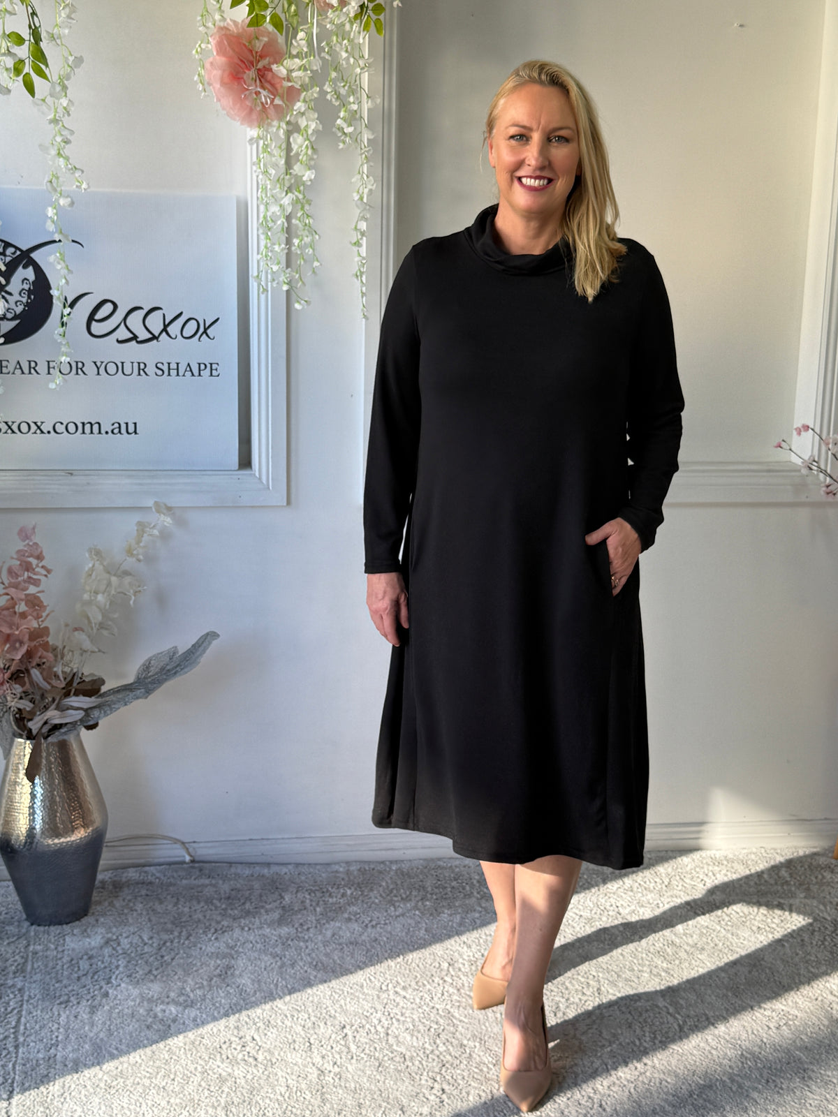 Octavia Black Knit Dress
