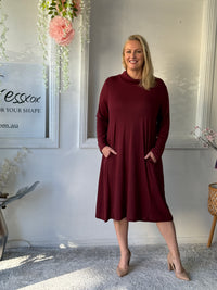 Octavia Burgundy Knit Dress