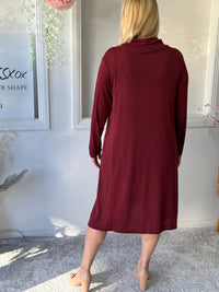 Octavia Burgundy Knit Dress