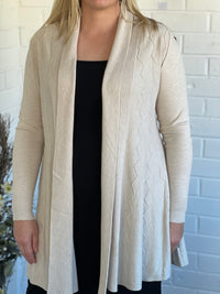 Olinda Cream Wool Knit Cardigan