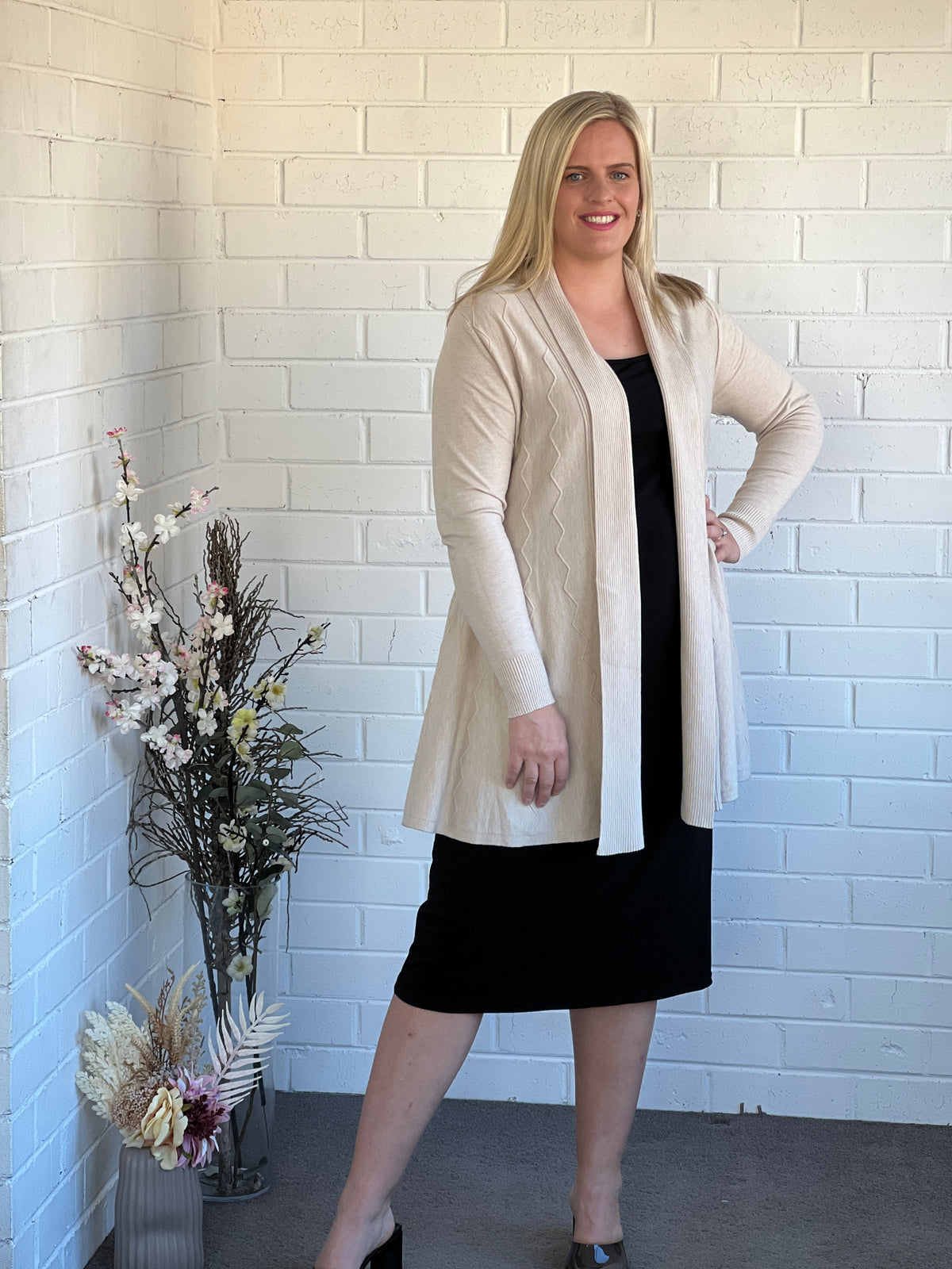 Olinda Cream Wool Knit Cardigan