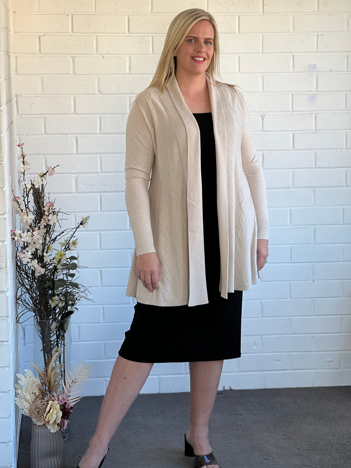 Olinda Cream Wool Knit Cardigan