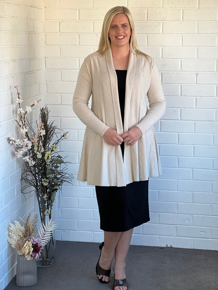 Olinda Cream Wool Knit Cardigan