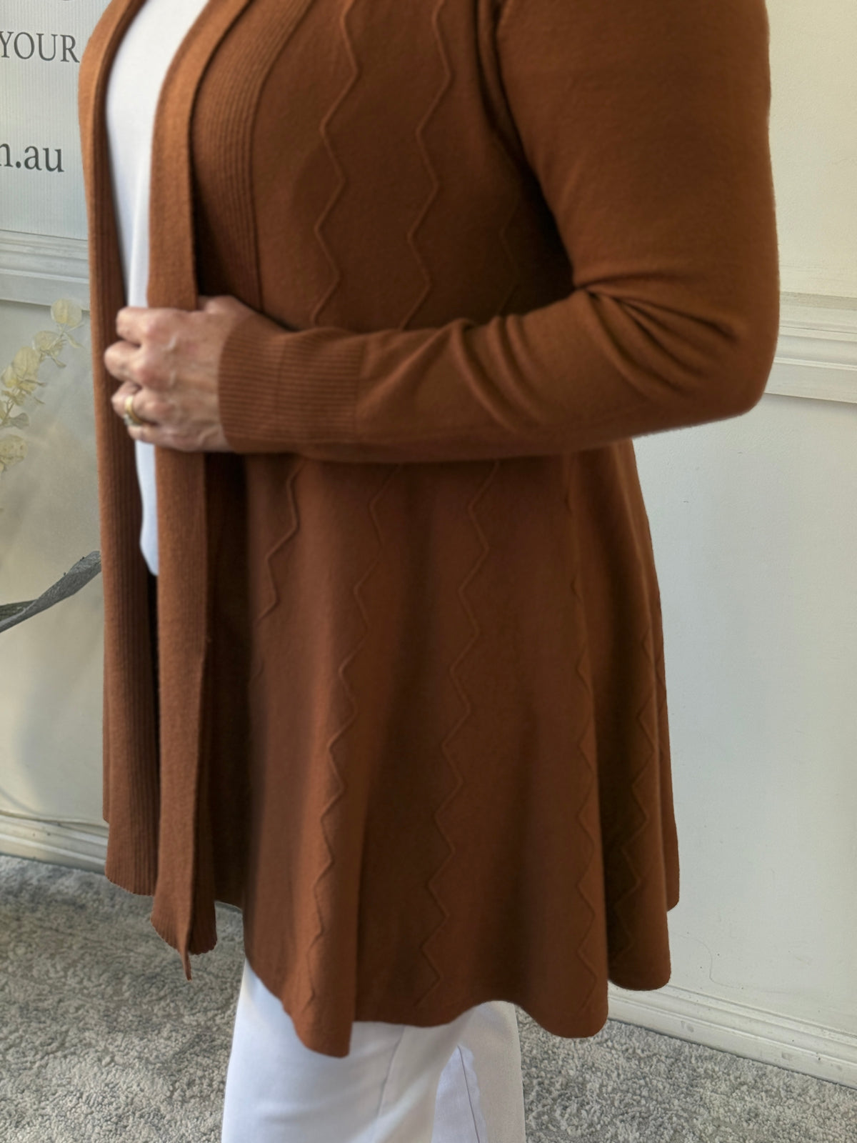 Olinda Chocolate Wool Knit Cardigan