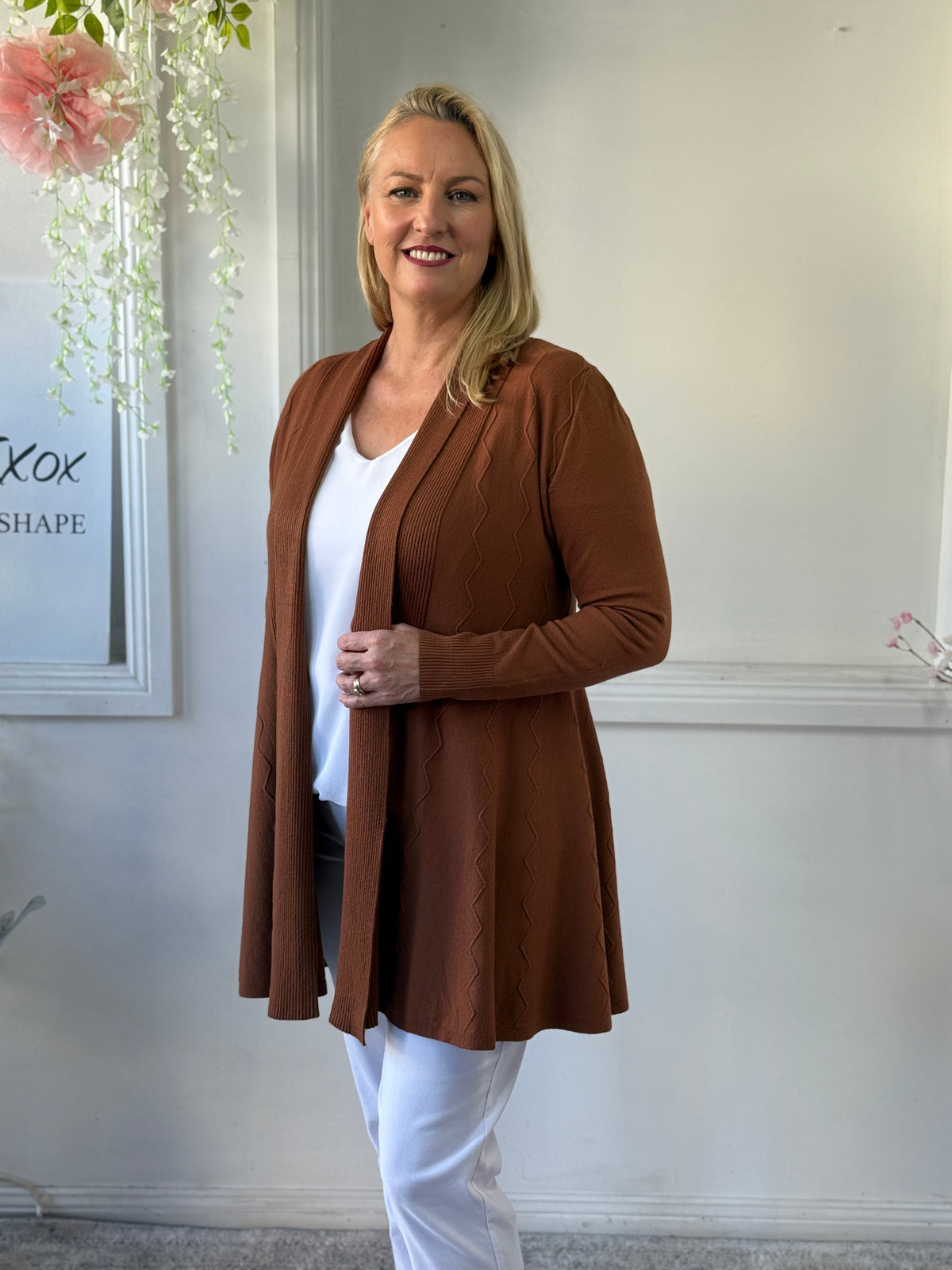 Olinda Chocolate Wool Knit Cardigan