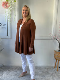 Olinda Chocolate Wool Knit Cardigan