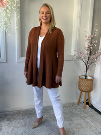 Olinda Chocolate Wool Knit Cardigan