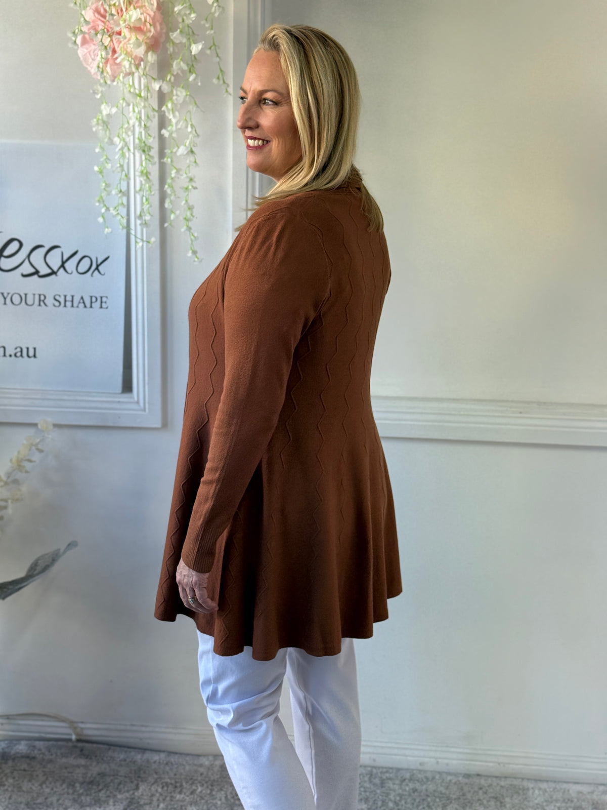 Olinda Chocolate Wool Knit Cardigan