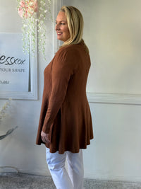 Olinda Chocolate Wool Knit Cardigan