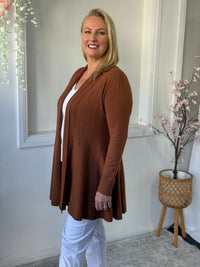 Olinda Chocolate Wool Knit Cardigan