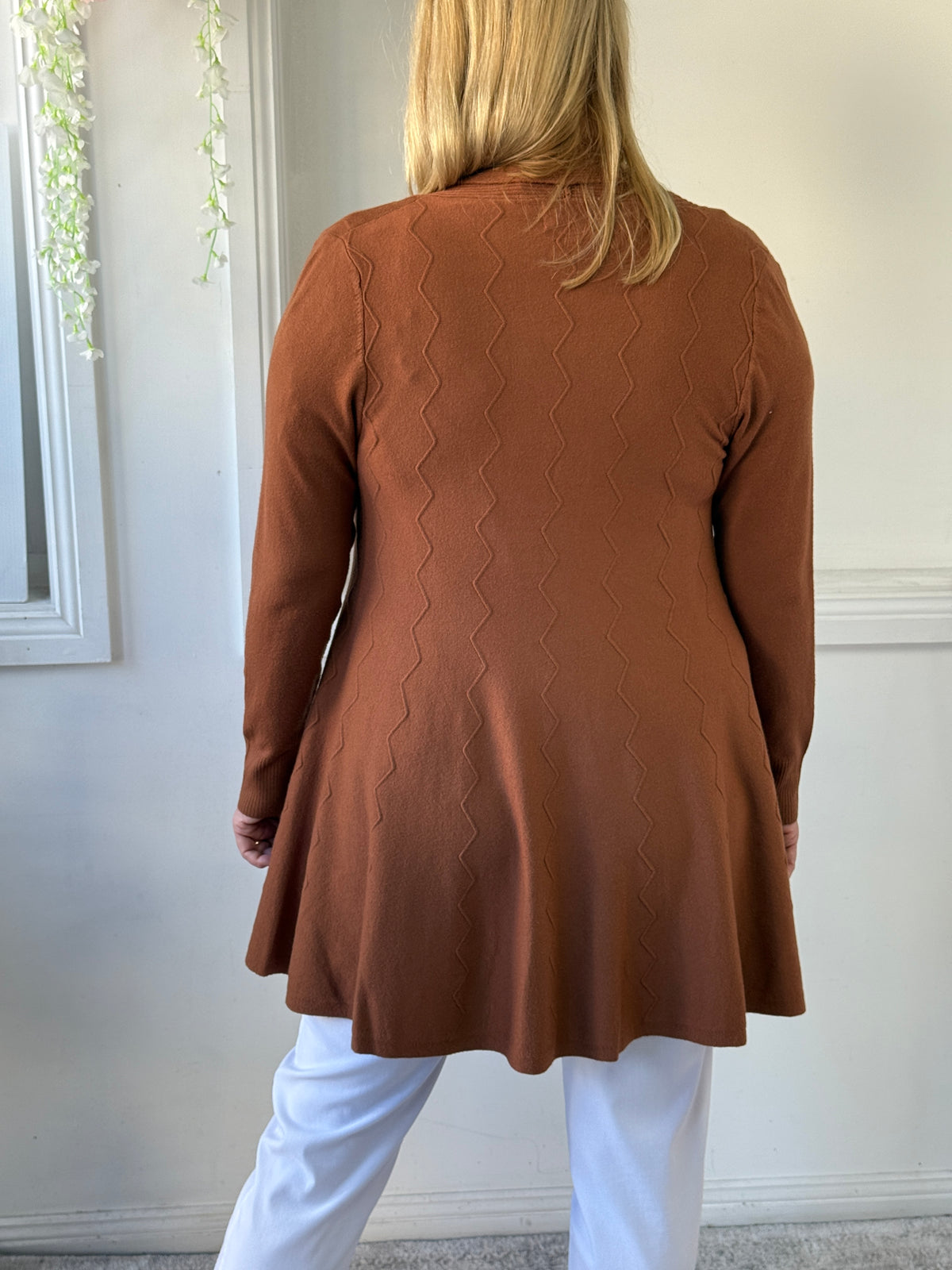 Olinda Chocolate Wool Knit Cardigan