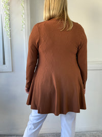 Olinda Chocolate Wool Knit Cardigan