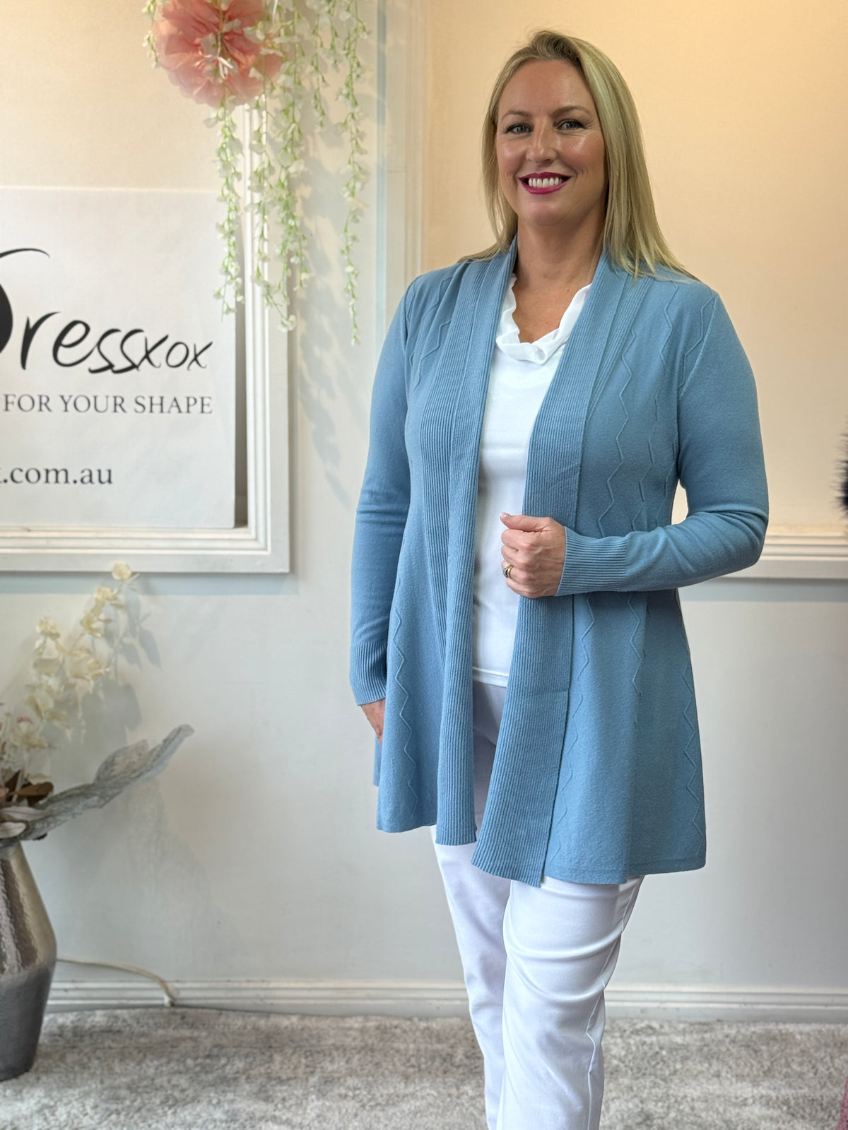 Olinda Denim Wool Knit Cardigan