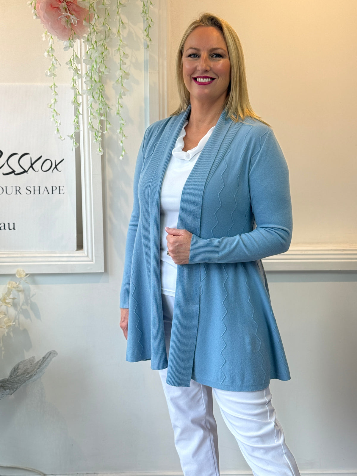 Olinda Denim Wool Knit Cardigan