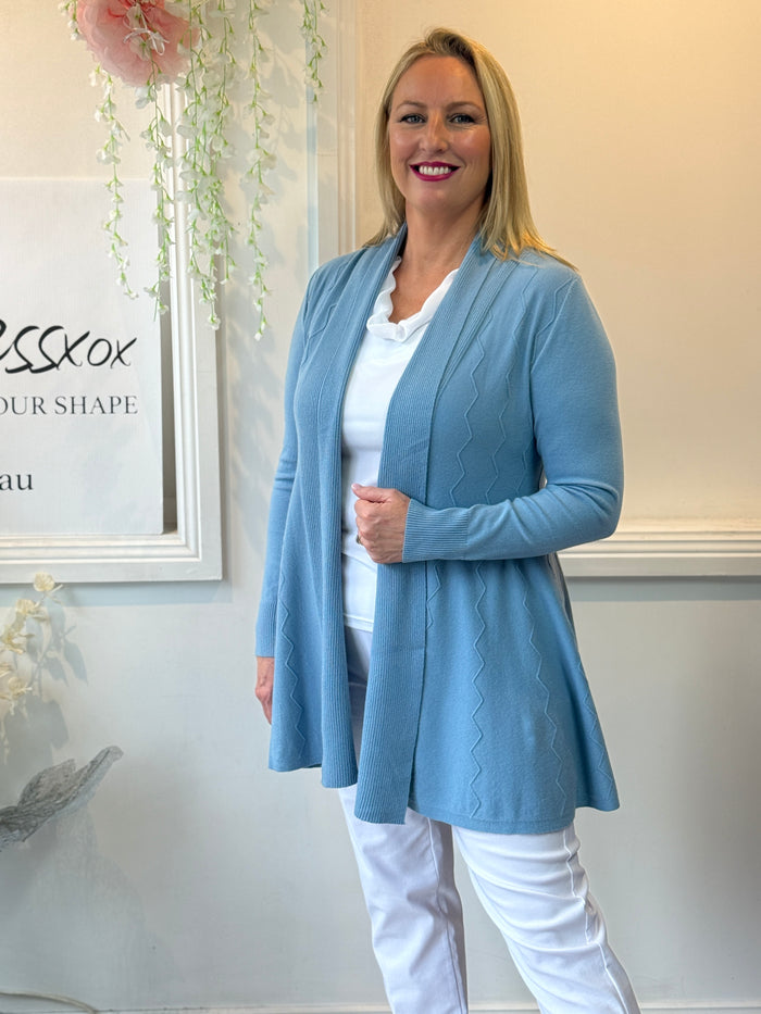 Olinda Denim Wool Knit Cardigan