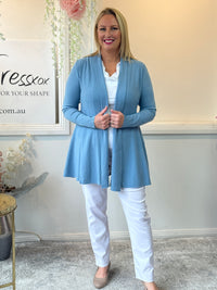 Olinda Denim Wool Knit Cardigan